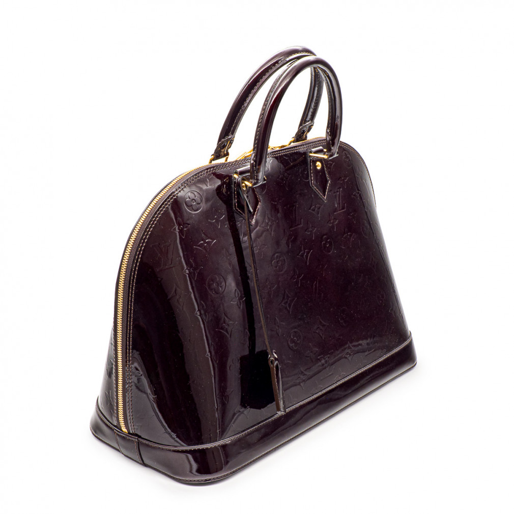 Sac Louis Vuitton Alma GM cuir verni Amarante