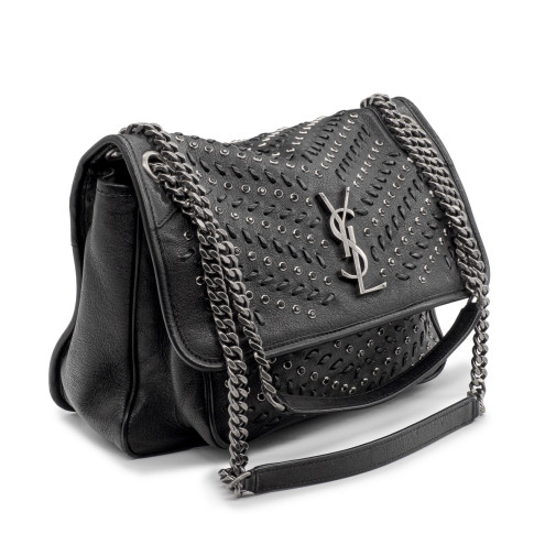 Sac Saint-Laurent Niki Medium Collector en cuir noir et cristaux Swarovski