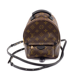Sac à dos Louis Vuitton Palm Springs Mini en toile Monogram et cuir noir