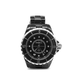 Montre Chanel J12 Céramique noire index diamants 33mm