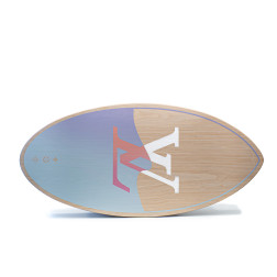 Planche Skimboard Louis Vuitton en bois, degradé de bleu et rose