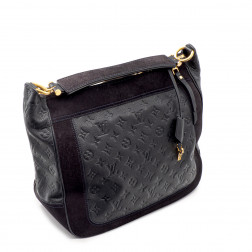 Sac L'Audacieuse en cuir et daim Monogram Empreinte noir