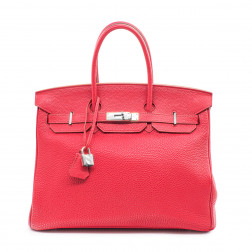 Sac à main Birkin 35 en cuir Togo Rouge Rubis