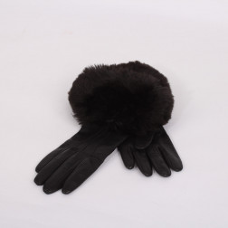 Guantes de cuero negro talla 6 1/2