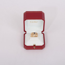 Anillo entrelazado de zafiro y oro amarillo de 18 k