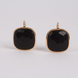 Par de pendientes Victoria de oro 18k y azabache