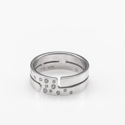Anillo Seventies Tamaño mediano Oro blanco y diamantes