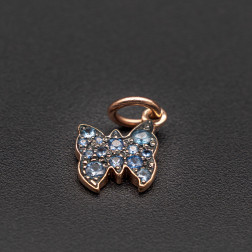 Encanto DODO Mariposa de oro rosa y con zafiros.