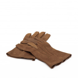 Par de guantes de piel de cordero y ante para hombre