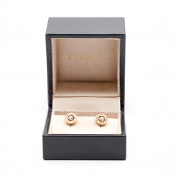 Par de pendientes Bulgari-Bulgari de oro rosa de 18 quilates y diamantes de 0,20 cts