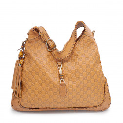 Bolso New Jackie Guccissima Large shoulder bag de peel marron