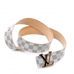 Ceinture L.V. Initiale 40 MM Grand modèle cuir Damier Azur