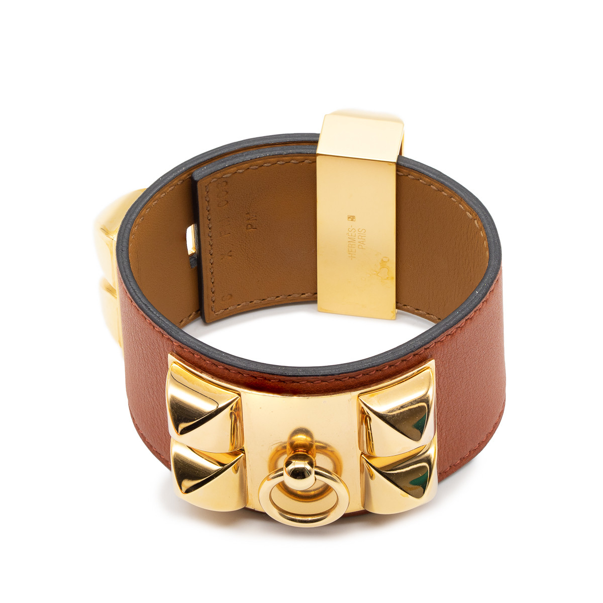 apaciguar Trascender Precaución Bracelet Hermès Collier de Chien en cuir Sikkim rouille, à l'état du neuf.