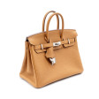 Sac à main Hermès Birkin 25 cm en cuir Togo gold et intérieur jaune Limon