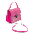 Sac porté épaule ou main Bulgari Serpenti  Top Handle en galuchat rose-fushia