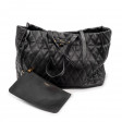 Sac Shopping Tote  Grand Modèle en cuir matelassé noir