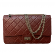 Sac 2.55 Jumbo en cuir vieilli bordeaux