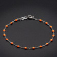 Bracelet saumon Classique Gigi, or blanc, 17 cm
