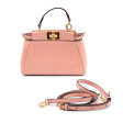 Sac Fendi Peekaboo Mini pocket en cuir souple rose tendre