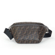 Sac-ceinture Fendi en cuir embossé greige et noir