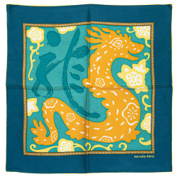 Gavroche Hermes L'Année du Dragon en soie 100% par Stephany Devaux