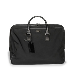 Baggage souple "Long Week-end" en toile et cuir noir