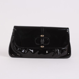 Cartera de mano Bambou de charol negro