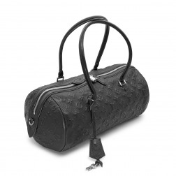 Sac Néo Papillon Révelation en cuir noir Monogram débossé Grand Modèle